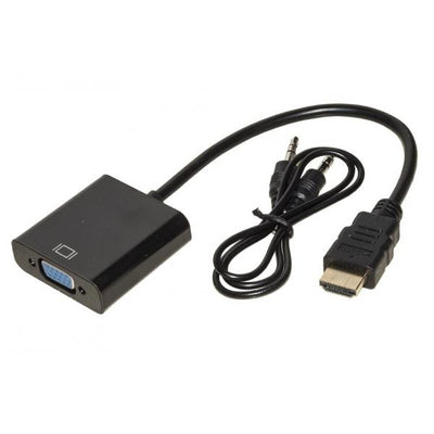 Convertitore per segnali da HDMI a VGA - Lunghezza cavo 15 cm - Per collegamento di PC notebook o altri dispositivi con porta HDMI a proiettori o monitor VGA.
