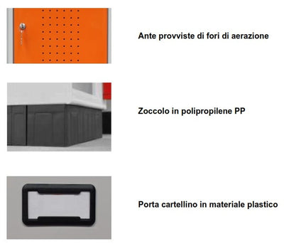 Armadietto casellario in metallo verniciato con 8 ante cm. 80x50x175h