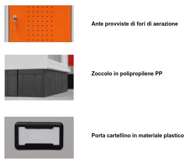 Armadietto casellario in metallo verniciato con 8 ante cm. 80x50x175h