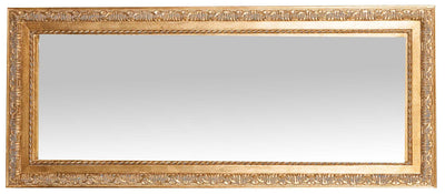 Biscottini Specchio Specchiera da parete e appendere verticale/orizzontale L35xPR4xH82 cm finitura foglia oro anticato.