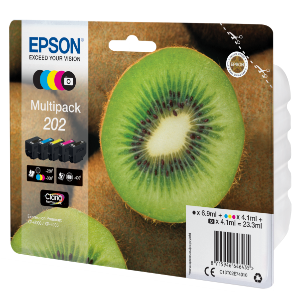 Epson Multipack 202 - confezione da 5 - nero, giallo, ciano, magenta, nero fotografico