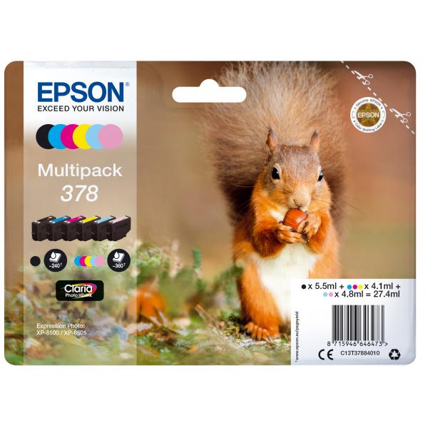 Epson Multipack 378 - Confezione da 6 - Nero, Giallo, Ciano, Magenta, Magenta chiaro, Ciano chiaro