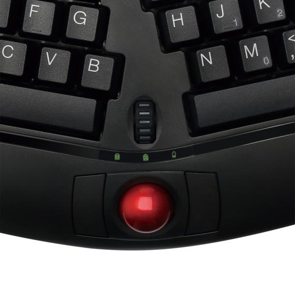 Adesso Tru-Form Media 3150 tastiera Universale RF Wireless QWERTY Inglese US Nero (WIRELESS ERGONOMIC TRACKBALL - KEYBOARD WKB-3150UB) - Versione UK
