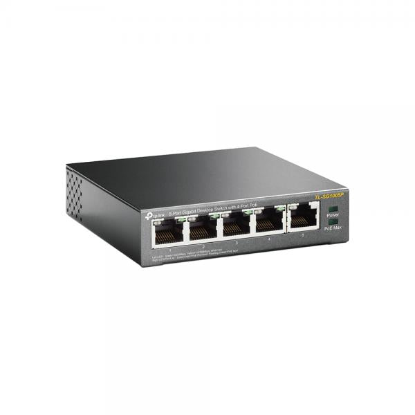 Switch di rete TpLink TL-SG1005P Desktop - Unmanaged - 10/100/1000Mbps Gigabit - 5 Porte - Auto-negoziazione - Supporto Power over Ethernet (PoE)