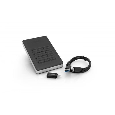 Verbatim Disco rigido portatile Store ?n? Go Secure con tastierino di accesso da 1TB (1TB Verbatim Store n Go USB 3.1 with Keypad Access Black)