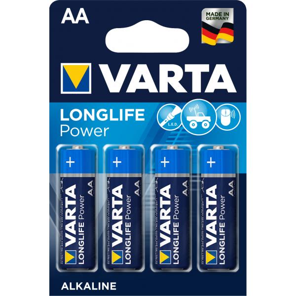 Confezione 4 batterie STILO Varta Longlife Power - Alcalina - Tipo Stilo "AA" Zinco Manganese - 1.5V