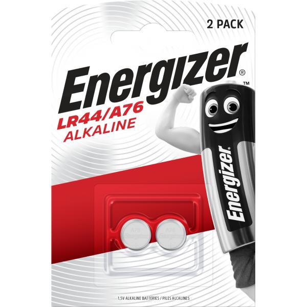 Batteria A Bottone Energizer Lr44, Alcalina, 1.5v, 175mah, Terminale Contatto Piatto