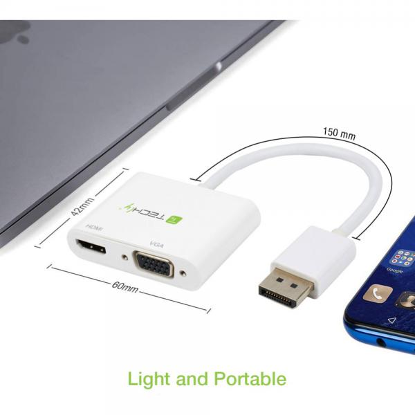 Adattatore DisplayPort ad HDMI/VGA 4K 60Hz