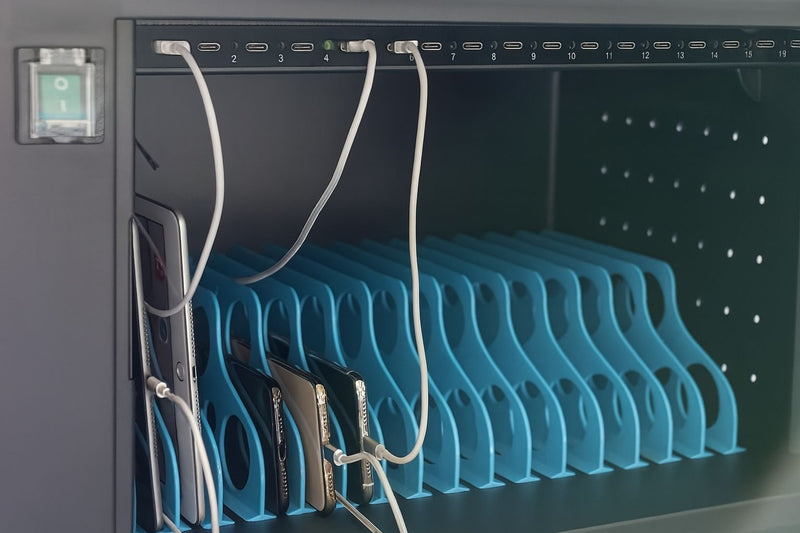 Carrello Stazione di Ricarica Ventilato per 16 Dispositivi USB-C