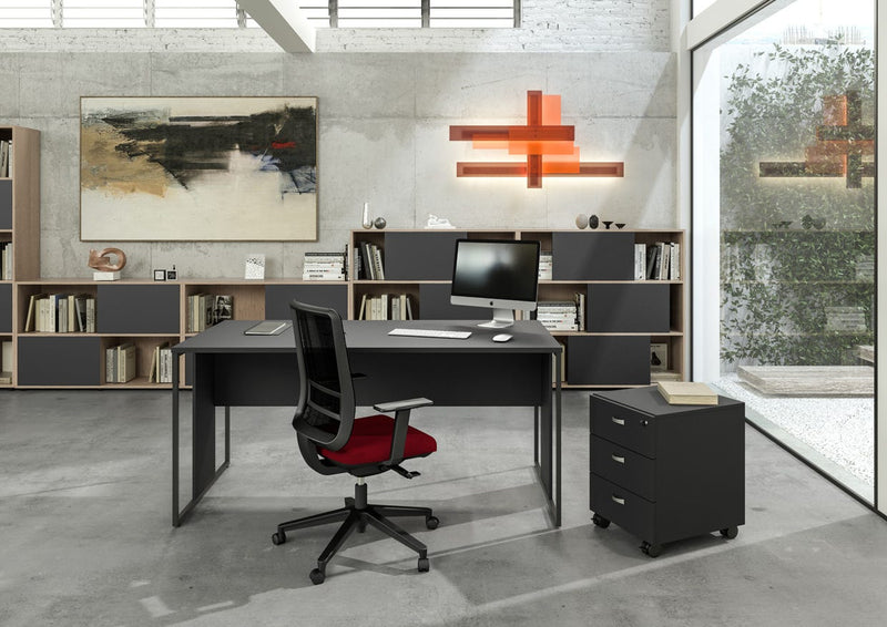 Cassettiera 3 cassetti su ruote con serratura sul primo cassetto, guide metalliche con fermo a fine corsa cm. 41,5x49,5x57,6h