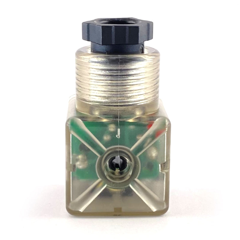 Connettore MPM L.30 2P+T con Diodo e LED, DIN 43650