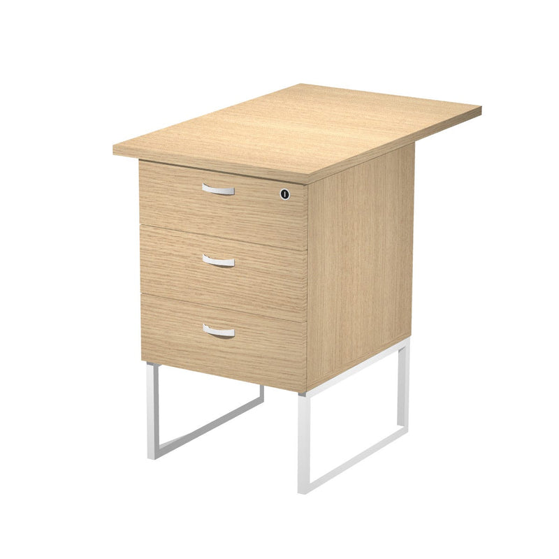 Cassettiera alta complanare con 3 cassetti e top posizionabile in due modi cm. 80x50x74,4h