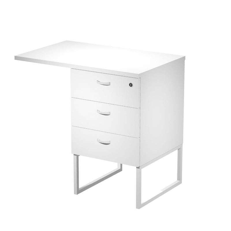 Cassettiera alta complanare con 3 cassetti e top posizionabile in due modi cm. 80x50x74,4h