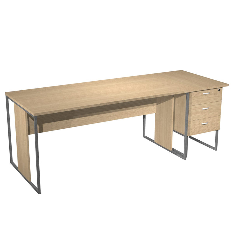 Cassettiera alta complanare con 3 cassetti e top posizionabile in due modi cm. 80x50x74,4h