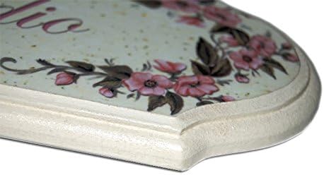 Domus Artis Targa per Porta Camera Shabby Chic Country Decoro Fiori Rosa (Bagno dec. 10)