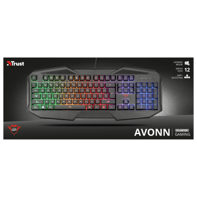Tastiera Trust GXT 830-RW Avonn Gaming Keyboard - Retroilluminata - Funzione anti-Ghosting - Colore Nero
