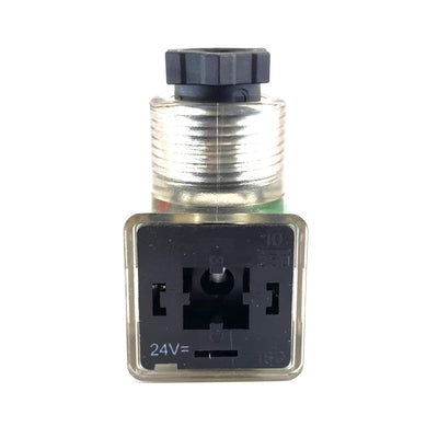 Connettore 30x30 2P+T unif. con led rosso + diodo 10-50VCC PG9 Aleyay