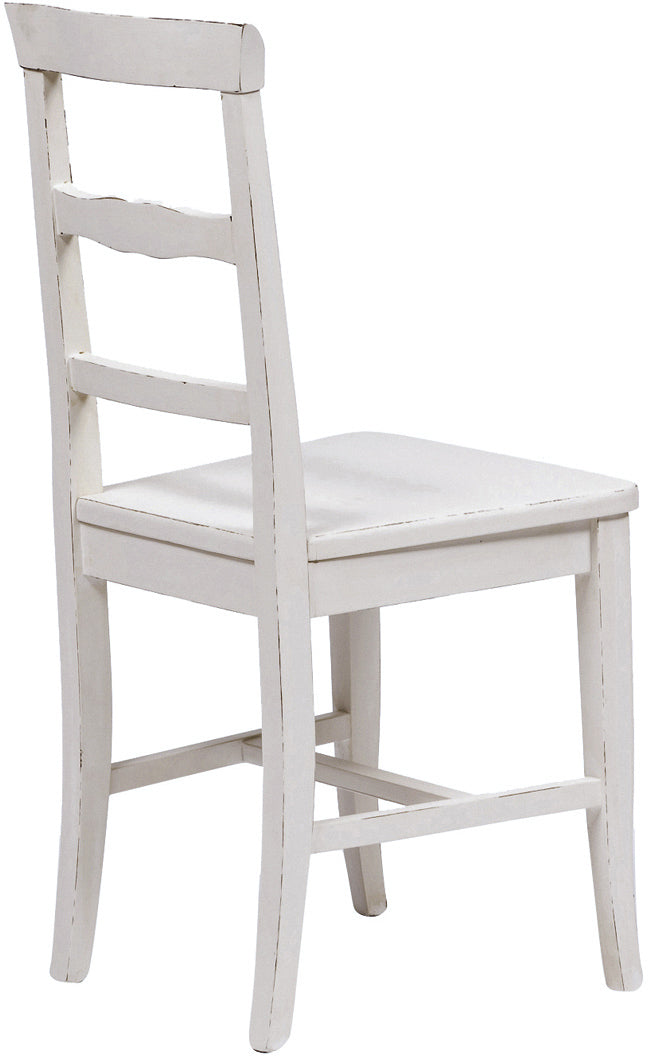 Biscottini Sedia Country con struttura in faggio e seduta in legno di tiglio finitura bianca anticata Made in Italy