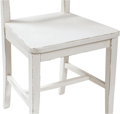 Biscottini Sedia Country con struttura in faggio e seduta in legno di tiglio finitura bianca anticata Made in Italy