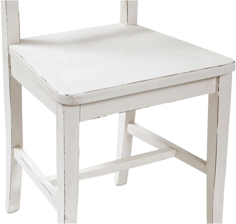 Biscottini Sedia Country con struttura in faggio e seduta in legno di tiglio finitura bianca anticata Made in Italy