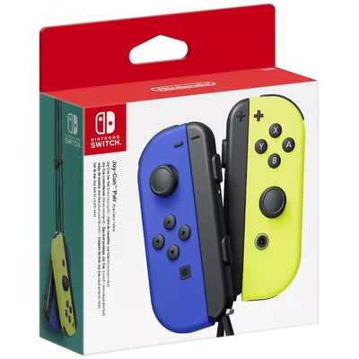 Coppia di joystick Joy-Con sinistro blu e destro giallo neon