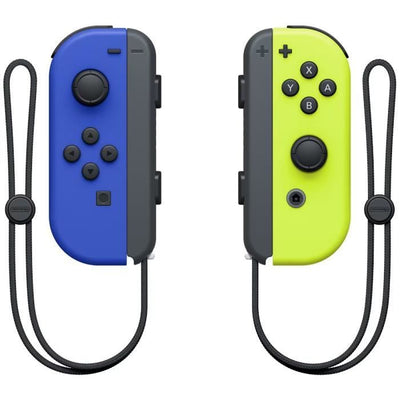 Coppia di joystick Joy-Con sinistro blu e destro giallo neon