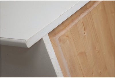 Biscottini Comò Country in legno massello di tiglio finitura bianca anticata L114xPR49xH99 cm. Made in Italy