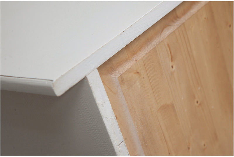 Biscottini Comò Country in legno massello di tiglio finitura bianca anticata L114xPR49xH99 cm. Made in Italy