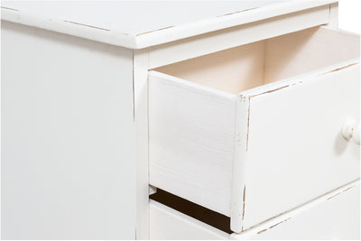 Biscottini Comodino Country in legno massello di tiglio finitura bianca anticata L50xPR35xH70 cm. Made in Italy