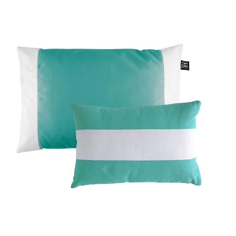 Coppia Cuscini WaterprooF Colore Aqua & White 40X6