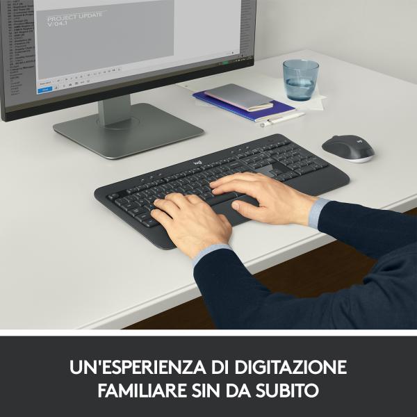 Logitech MK540 Advanced Combo Tastiera e Mouse Wireless per Windows, Ricevitore USB Unifying 2,4 GHz, Tasti di Scelta Rapida Multimediali, Durata Batteria di 3 Anni, per PC, Laptop (MK540 ADV WRLS KE
