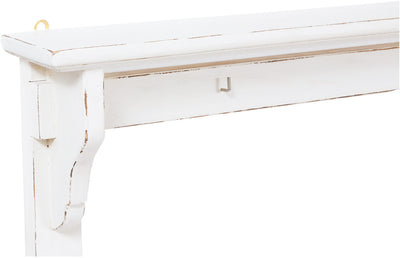 Biscottini Attaccarame in legno massello di tiglio finitura bianca anticata Made in Italy