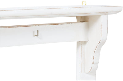 Biscottini Attaccarame in legno massello di tiglio finitura bianca anticata Made in Italy