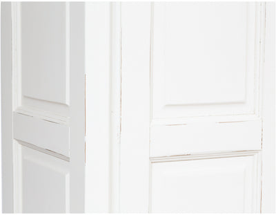 Biscottini Armadio Country in legno massello di tiglio finitura bianca anticata L100xPR50xH210 cm. Made in Italy