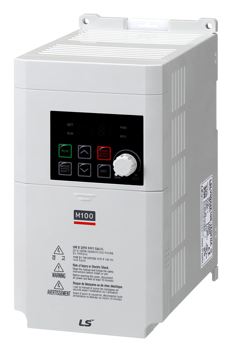 Inverter 1x200-240Vac, 1.5kW - 7.5A HD, Advanced I/O FC, IP20, EMC Filter C2, LED Keypad, Modbus Com, Built in DB LS Electric