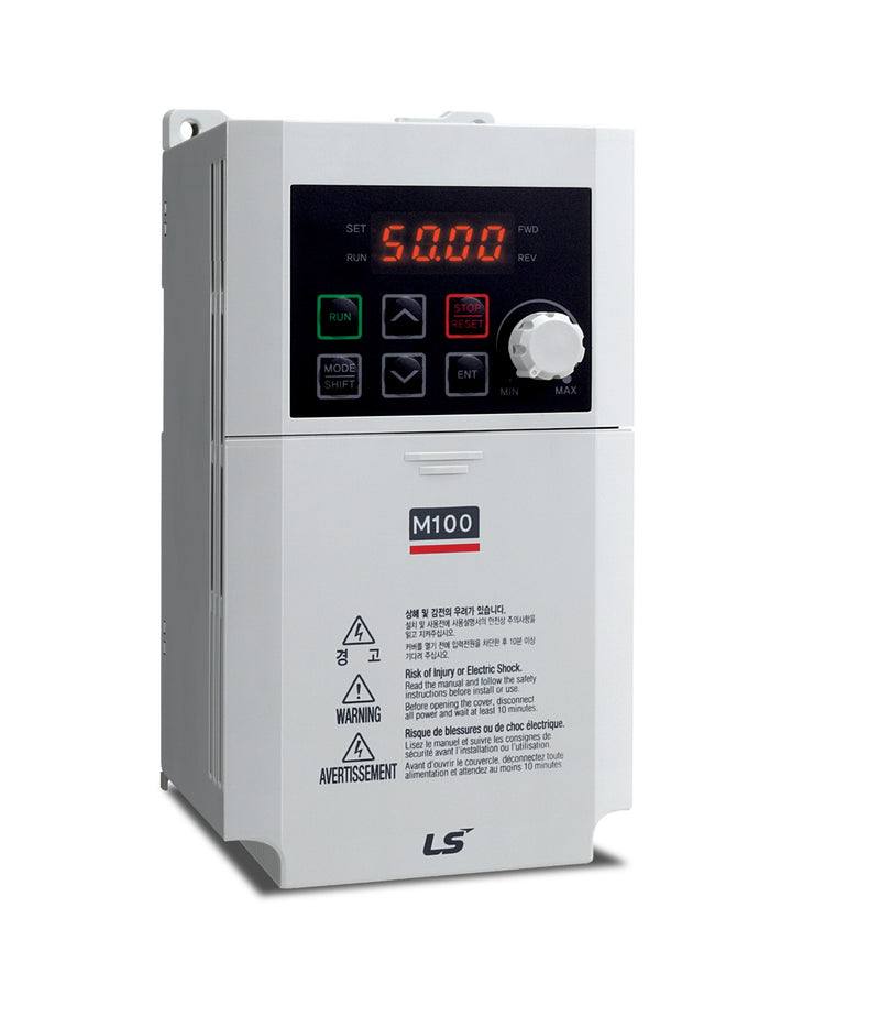 Inverter 1x200-240Vac, 1.5kW - 7.5A HD, Advanced I/O FC, IP20, EMC Filter C2, LED Keypad, Modbus Com, Built in DB LS Electric