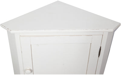 Biscottini Angoliera Country in legno massello di tiglio finitura bianca anticata L50xPR50xH92 cm. Made in Italy