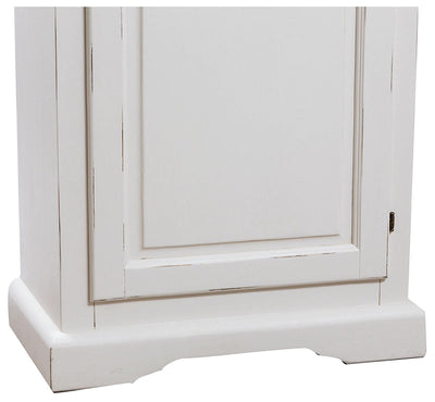 Biscottini Stipo Country in legno massello di tiglio finitura bianca anticata L72xPR40xH173 cm. Made in Italy