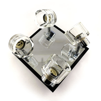 Plafoniera quadrata 4 faretti con vetro GU10 4X50W Aleyay