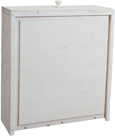 Biscottini Armadio Country in legno massello di tiglio finitura bianca anticata L120xPR59xH197 cm. Made in Italy