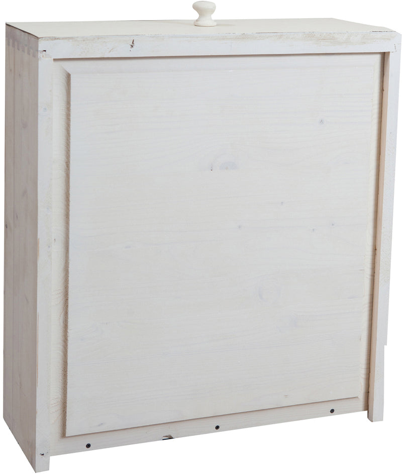 Biscottini Armadio Country in legno massello di tiglio finitura bianca anticata L120xPR59xH197 cm. Made in Italy