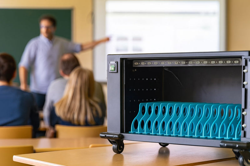 Carrello Stazione di Ricarica Ventilato per 16 Dispositivi USB-C