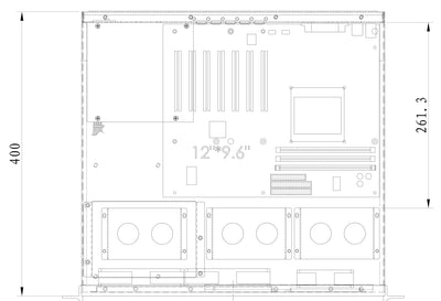 Chassis Industriale da Rack 19'' 3U Ultra Compatto Nero