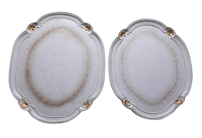 Biscottini SET DUE VASSOI IN LEGNO FIORENTINI decorati incisi mano Offerta Speciale