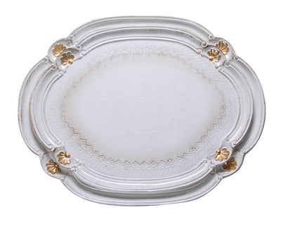 Biscottini SET DUE VASSOI IN LEGNO FIORENTINI decorati incisi mano Offerta Speciale