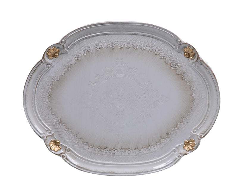 Biscottini SET DUE VASSOI IN LEGNO FIORENTINI decorati incisi mano Offerta Speciale