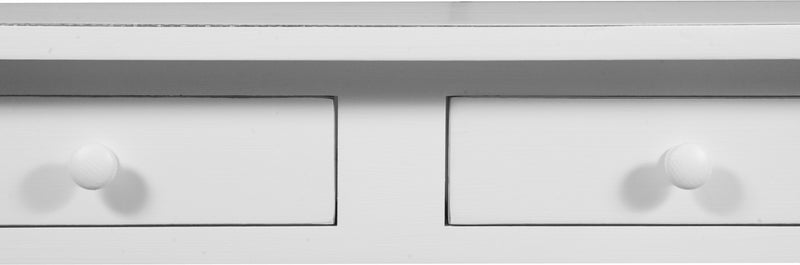 Biscottini Mobile porta tv Country in legno massello di tiglio finitura bianca anticata L110xPR40xH50 cm. Made in Italy