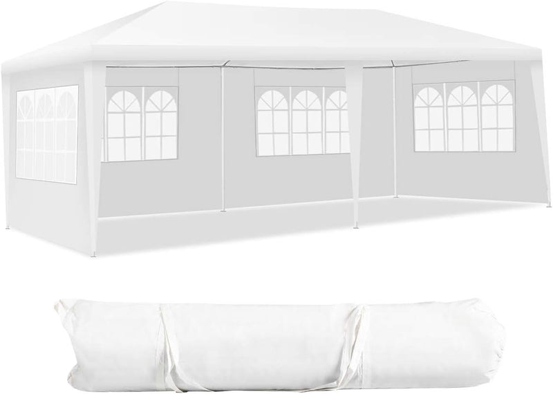 Gazebo da Giardino 6 x 3 m, Tendone per Feste con 4 Pareti Rimovibili, con Borsa di Trasporto, Impermeabile Protezione UV, per Matrimonio Eventi e Barbecue