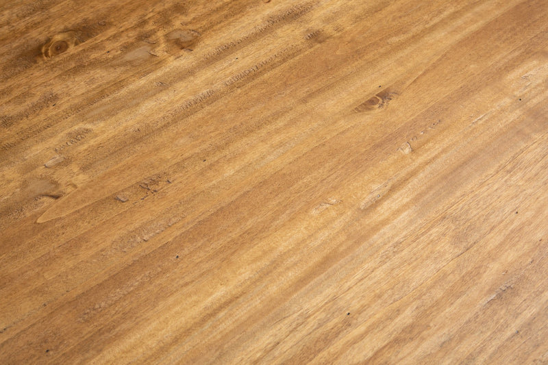 Biscottini Tavolo Country allungabile in legno massello di tiglio struttura bianca anticata piano naturale. Made in Italy