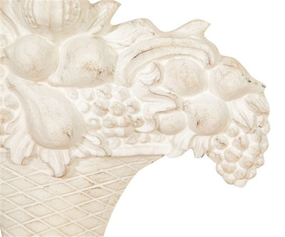 Biscottini FREGIO CESTO FRUTTA IN LEGNO FINITURA BIANCO ANTICATO MADE IN ITALY realizzato